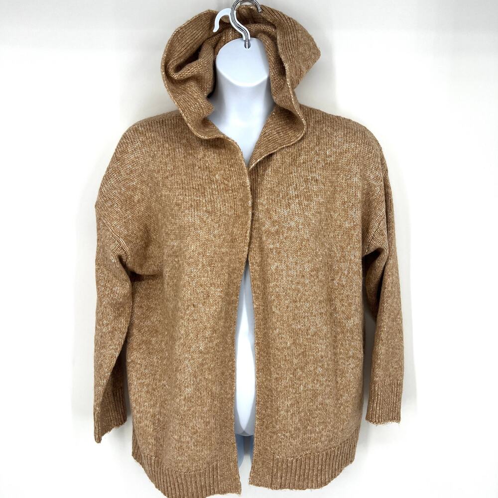 Banana Republic Womens Open Front Hoodie Cardigan Sweater NWT Size L Tan